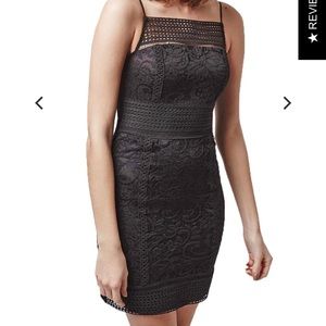 Topshop mini black lace dress - square neck